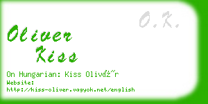oliver kiss business card